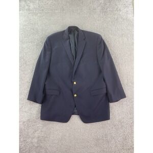 Ralph Lauren Blazer 48 L Navy Wool Gold Button Logo Crest Premium Sport LRL